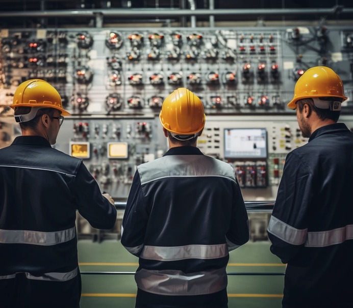 equipe d'intervention electrique industrielle